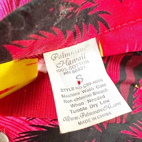Palmwave Hawaii 100% Cotton Button Down Shirt Short Sleeve Size Small - Picture 7 of 7